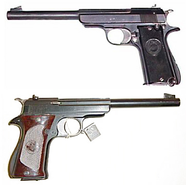 Two First Model F-Sport pistols, showing both left and right sides
